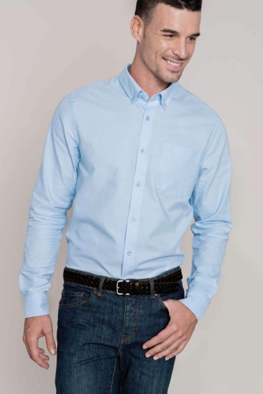 CAMASA KA516 LONG-SLEEVED WASHED OXFORD COTTON SHIRT