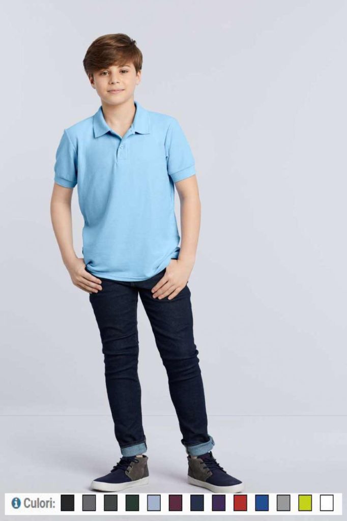 TRICOU POLO GIB72800 DRYBLEND® YOUTH DOUBLE PIQUÉ POLO SHIRT