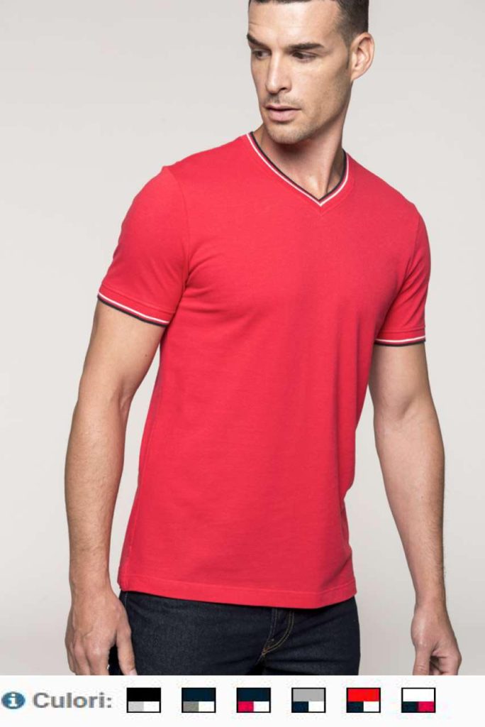 KA374 MEN'S PIQUÉ KNIT V-NECK T-SHIRT