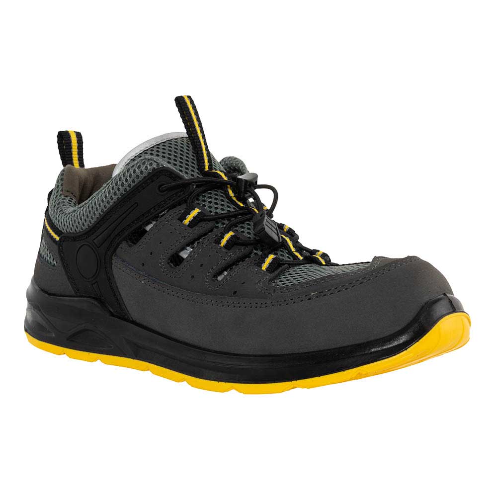 Pantofi de protecție Boost S1 SRC, respirabili, bombeu metalic, talpă antiderapantă, negru/galben, ART. 5A95