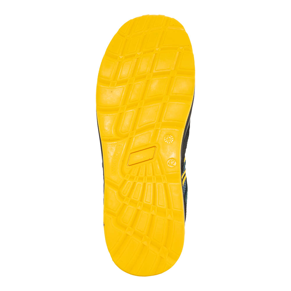 Pantofi de protecție Boost S1 SRC, respirabili, bombeu metalic, talpă antiderapantă, negru/galben, ART. 5A95