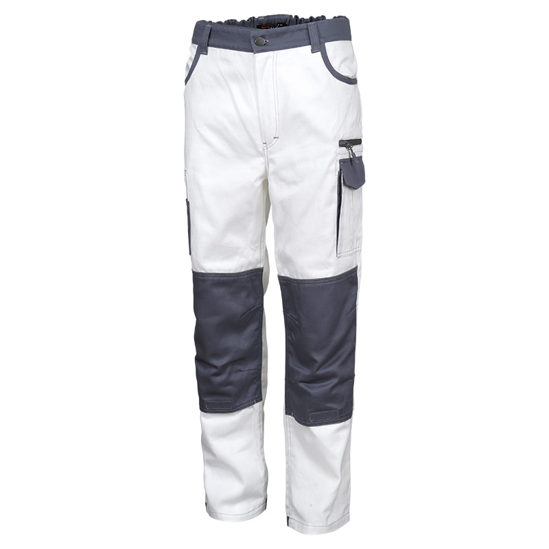 Pantaloni talie, de lucru alb/gri 100% bumbac ART. SHELTER-T - imagine 2