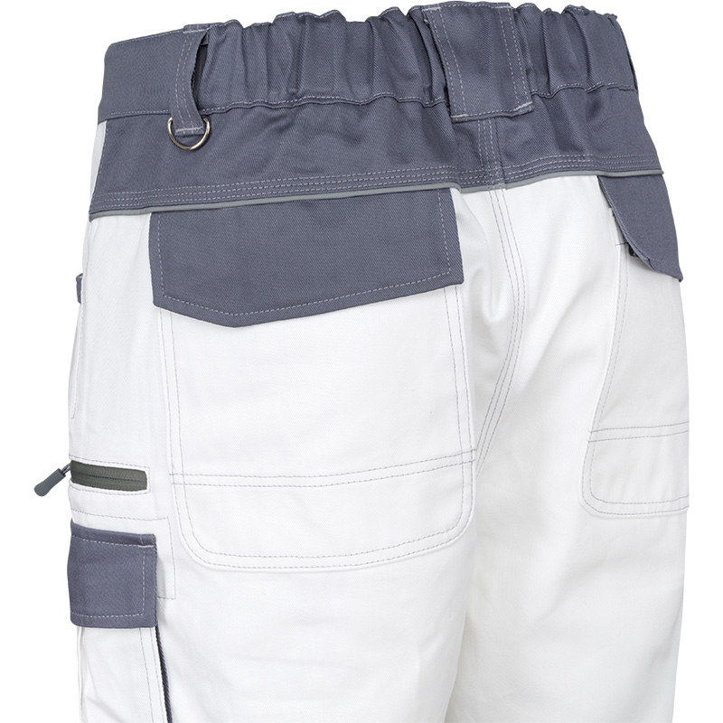 Pantaloni talie, de lucru alb/gri 100% bumbac ART. SHELTER-T - imagine 4